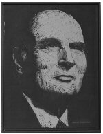 Gravure sur bois du portrait de François Mitterrand Gravure sur bois du portrait de François Mitterrand